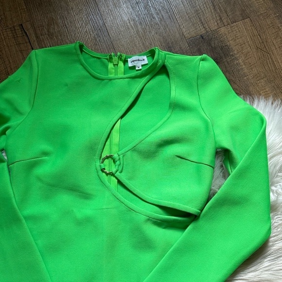 SUPERDOWN Sasha Bandage Mini Dress In Bright Green - Picture 3 of 4